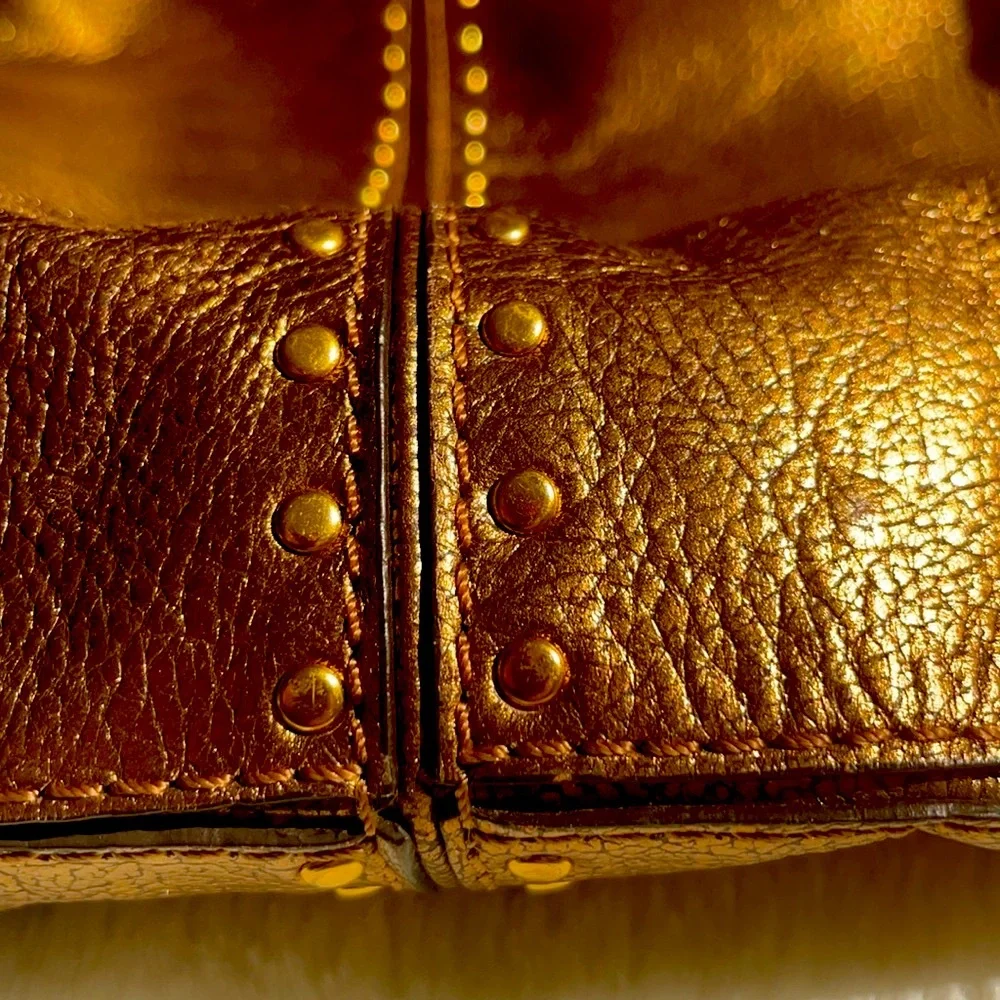 Michael Kors leather bronze brown metallic brown shoulder bag